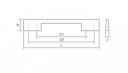 Maner pentru mobilier Dino, finisaj aluminiu, L:221 mm [1]