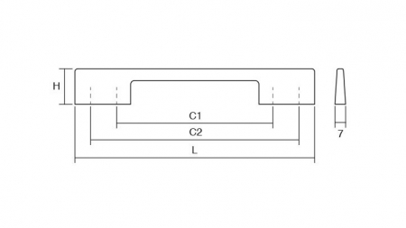 Maner pentru mobilier Dino, nichel periat, L:221 mm [2]