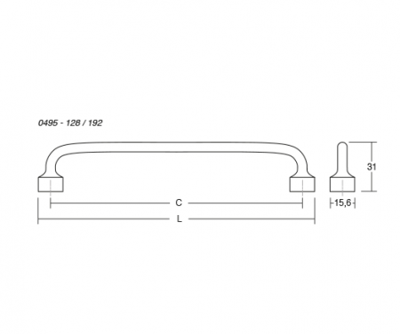 Maner pentru mobila Floid, finisaj auriu periat, L:143,6 mm [3]