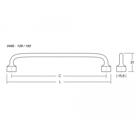 Maner pentru mobilier Floid, finisaj negru mat, L:207,6 mm [2]