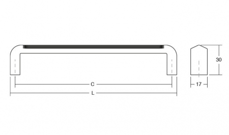 Maner pentru mobilier Lines, L:330 mm, finisaj auriu periat [2]