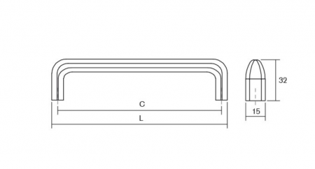 Maner pentru mobilier Redo, finisaj cupru periat, L: 201 mm [2]