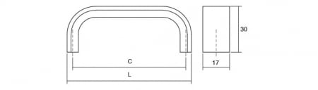 Maner pentru mobilier Sense Mini, negru mat, L: 103 mm [2]