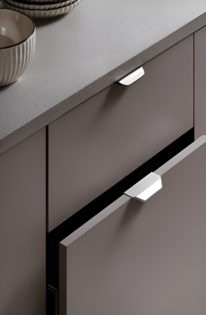 Maner pentru mobilier Vann, finisaj alb mat, L:100 mm [3]