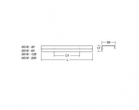 Maner pentru mobilier Way, finisaj alama shadow periata, L:200 mm [1]