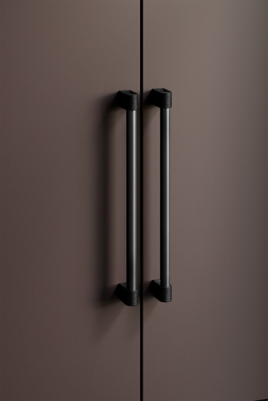 Maner spatial single Casey Big, finisaj negru lava texturat / negru titan lustruit, L:448 mm [2]