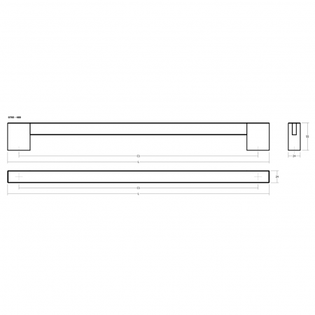 Maner spatial single Hako Big, finisaj stejar, L:525 mm [7]