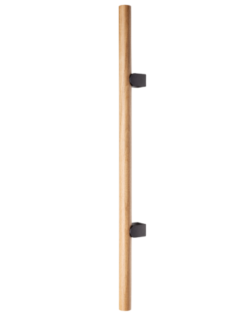 Mânere spațiale - Maner spatial single Kumo Wood Big, finisaj stejar / negru titan, L:610 mm