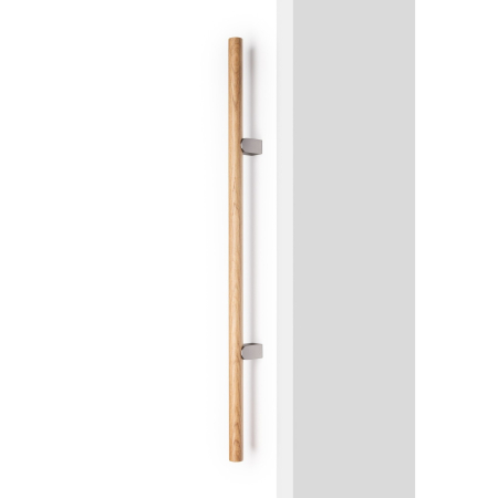 Maner spatial single Kumo Wood Big, finisaj stejar / otel inoxidabil, L:1010 mm [1]