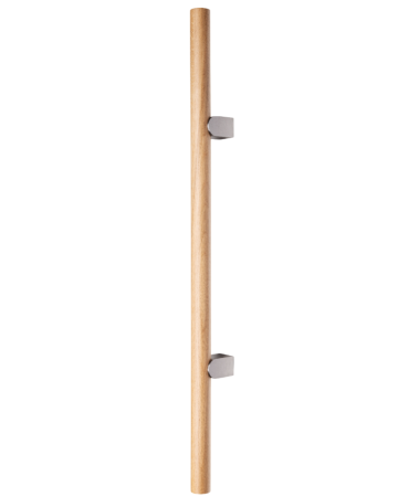 Mânere spațiale - Maner spatial single Kumo Wood Big, finisaj stejar / otel inoxidabil, L:610 mm