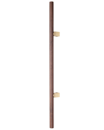 Mânere spațiale - Maner spatial single Kumo Wood Big One, finisaj nuc / alama periata, L:1596 mm
