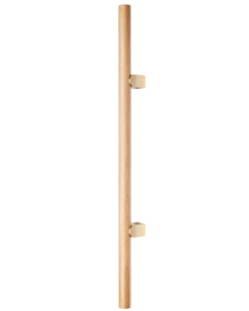 Mânere spațiale - Maner spatial single Kumo Wood Big, finisaj stejar / alama periata, L:610 mm