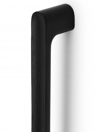 Maner spatial single Luv Wood Big, finisaj frasin negru mat lacuit, L:418,5 mm [1]