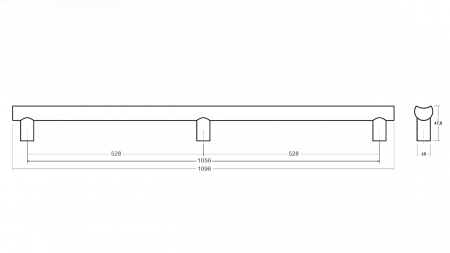 Maner spatial single Moon Big, finisaj negru periat, L:1096 mm [4]
