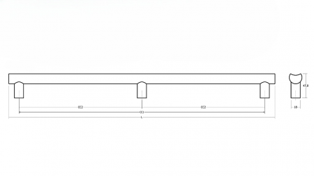Maner spatial single Moon Big, finisaj otel inoxidabil, L:1096 mm [4]