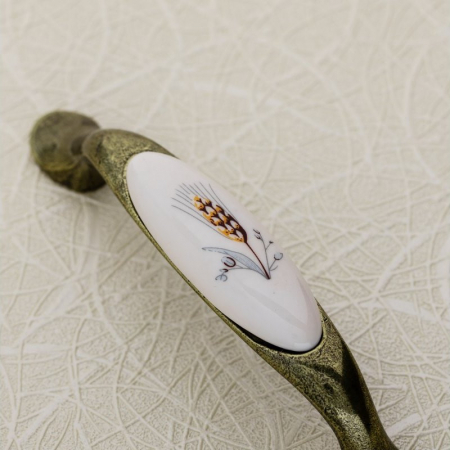 Maner vintage cu insertie ceramica spic de grau, finisaj auriu antichizat GT [1]