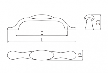 Maner vintage cu insertie ceramica spic de grau, finisaj auriu antichizat GT [3]