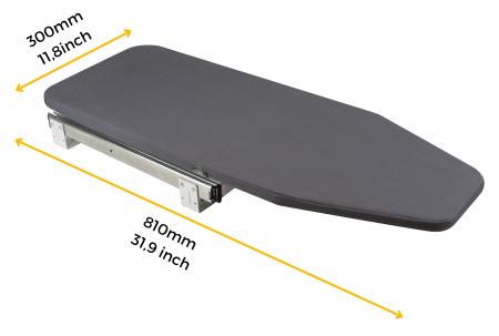 Masa de calcat 8080020, extractibila cu rotire la 180º, pliabila, incorporabila in dulap de 450 mm, finisaj gri [8]
