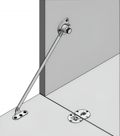 Mecanism limitator cu autofranare pentru usa bar, L: 258 mm [3]