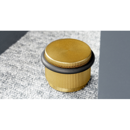 Opritor ușă Arpa Viefe, montaj pe podea, alamă întunecată periată, D: 45 mm [1]