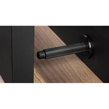 Opritor ușă Arpa Wall Viefe, montaj pe perete, negru periat, L: 103 mm [1]