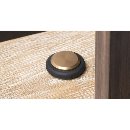 Opritor ușă Low Viefe, montaj pe podea, alamă cava periată, D: 48 mm [2]