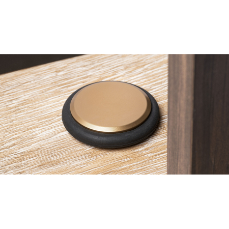 Opritor ușă Low Viefe, montaj pe podea, alamă cava periată, D: 68 mm [2]