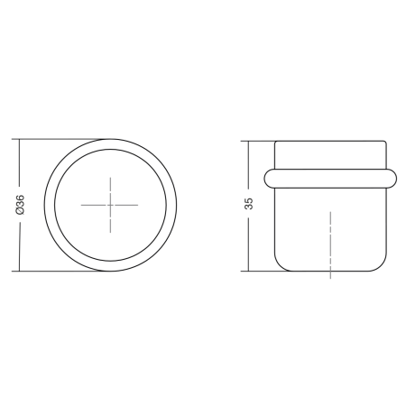 Opritor pentru usa Luv, finisaj bronz periat, 36x35 mm [3]