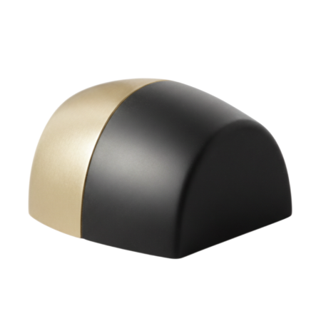 Opritoare usi - Opritor pentru usa Oval, finisaj alama mata/negru mat CB, 41x40x25 mm