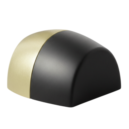 Opritoare usi - Opritor pentru usa Oval, finisaj alama satin/negru mat CB, 41x40x25 mm