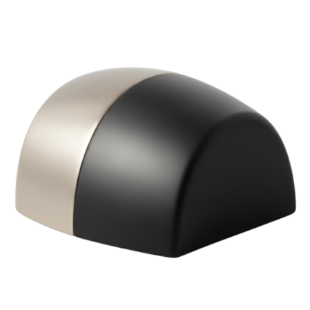 Opritoare usi - Opritor pentru usa Oval, finisaj nichel satin/negru mat CB, 41x40x25 mm