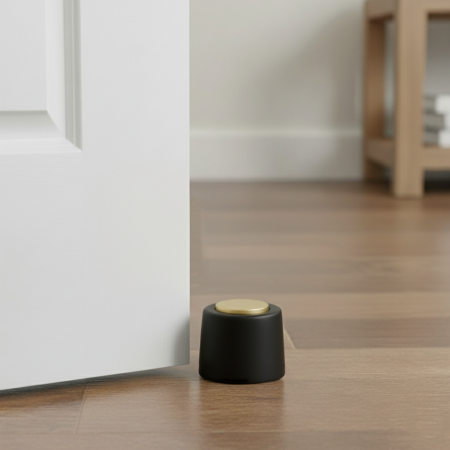Opritor pentru usa Round, finisaj alama mata/negru mat CB, Ø: 40 mm [2]