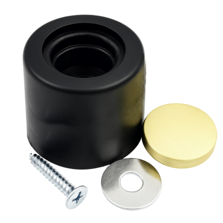 Opritor pentru usa Round, finisaj alama satin/negru mat CB, Ø: 40 mm [1]