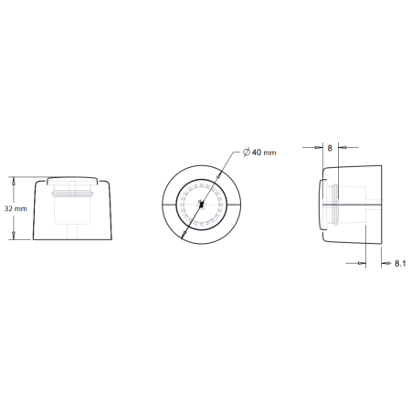 Opritor pentru usa Round, finisaj nichel satin/negru mat CB, Ø:40 mm [3]
