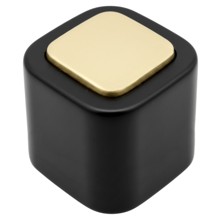 Opritoare usi - Opritor pentru usa Square, finisaj alama mata/negru mat CB, 40X40 mm