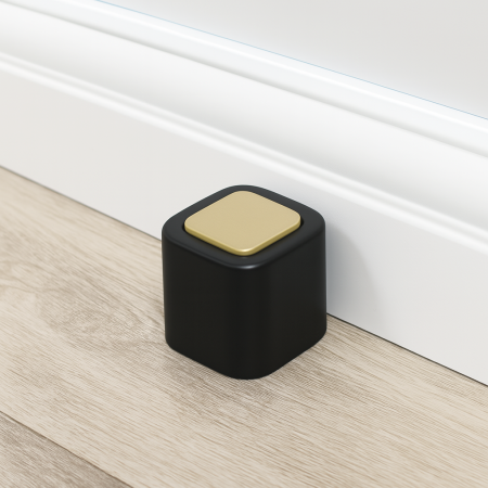 Opritor pentru usa Square, finisaj alama mata/negru mat CB, 40X40 mm [2]