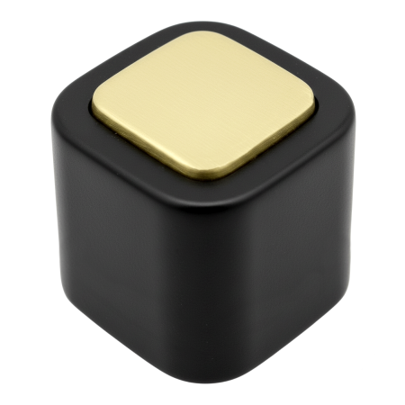 Opritoare uși - Opritor pentru usa Square, finisaj alama satin/negru mat CB, 40X40 mm