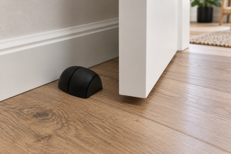 Opritor ușă Oval Cebi, montaj pe podea, negru mat CB, 41 x 40 x 25 mm [3]