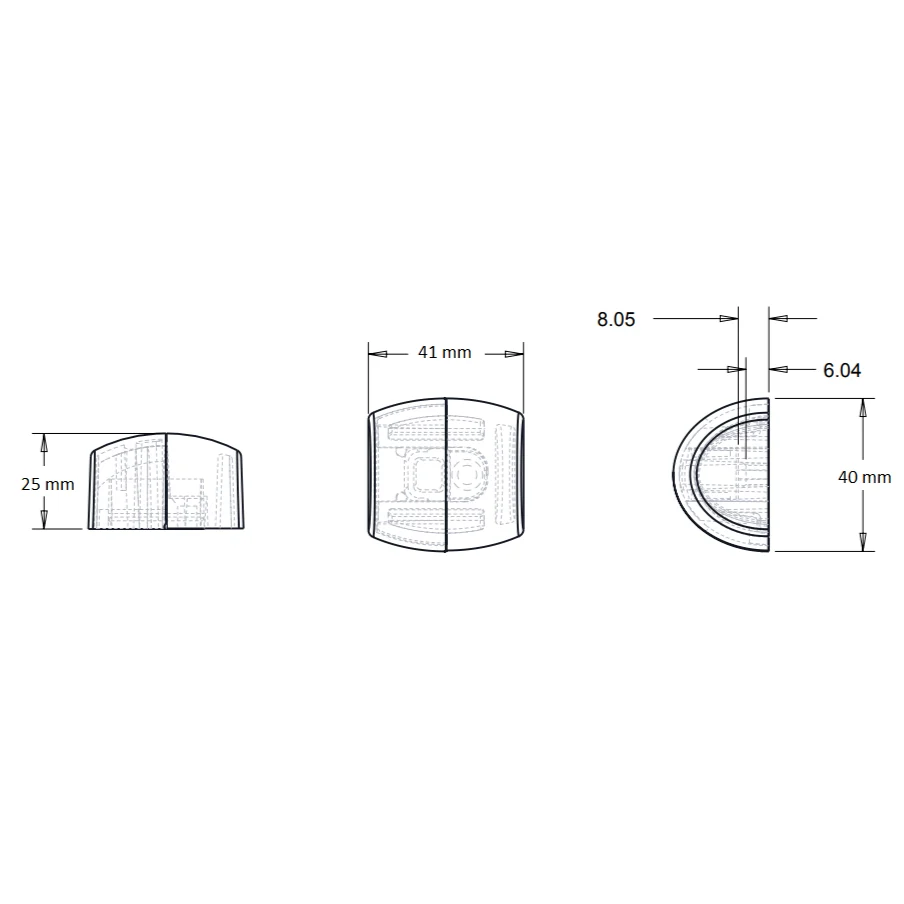 Opritor ușă Oval Cebi, montaj pe podea, negru mat CB, 41 x 40 x 25 mm [4]