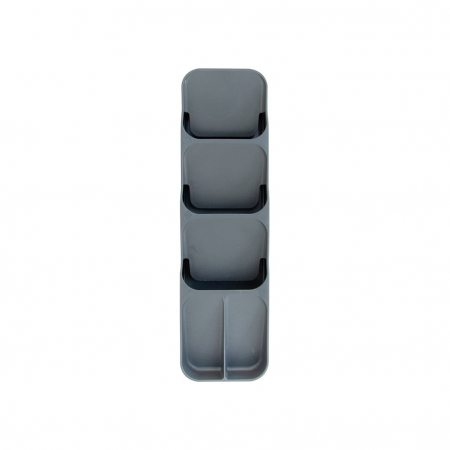 Organizator compact pentru tacamuri cu 5 compartimente, gri deschis, 39×11.2×5.2 cm [2]