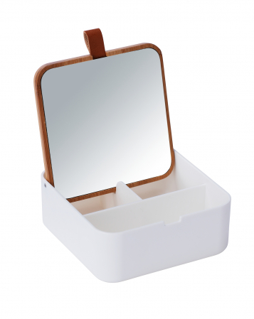 Organizator cosmetice cu oglinda Bovisa alb [1]