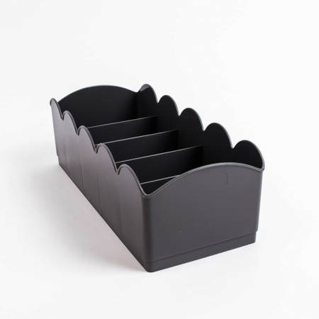 Organizatoare haine - Organizator cu 5 compartimente pentru sosete si bijuterii, antracit, 23x10x7.5 cm