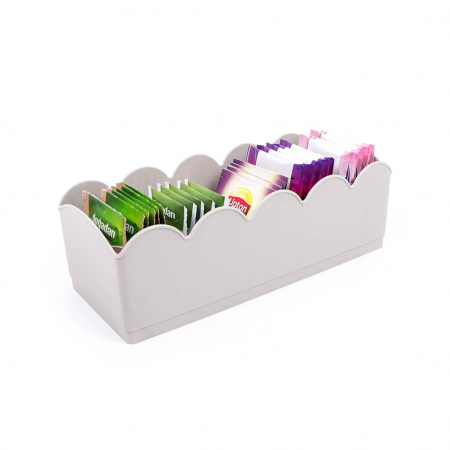 Organizator cu 5 compartimente pentru sosete si bijuterii, gri deschis, 23x10x7.5 cm [1]