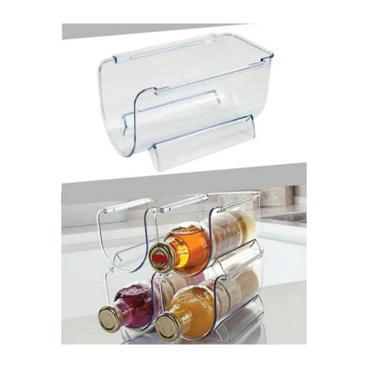 Suporturi de bucatarie - Organizator pentru sticle, transparent, 20.4×11.3×10.5 cm