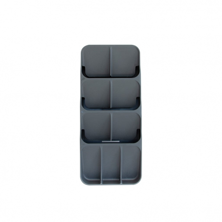Organizator pentru tacamuri cu 9 compartimente, gri deschis, 38.5x16.5x5.2 cm [3]