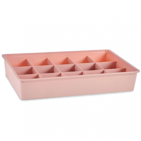 Organizatoare baie - Organizator sertar cu 15 diviziuni, roz