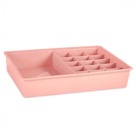 Organizatoare baie - Organizator sertar cu 16 diviziuni, roz