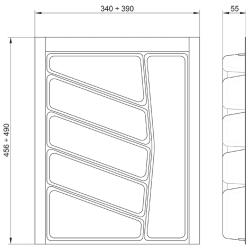 Suport organizare tacamuri ,gri inchis, latime corp 450 mm [2]