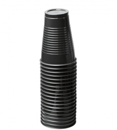 Pahare unica folosinta - Pahare de unica folosinta, 200 ml, negru, set 100 bucati