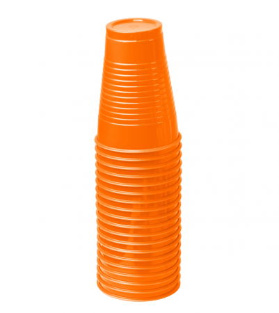 Pahare unica folosinta - Pahare de unica folosinta, 200 ml, portocaliu, set 100 bucati